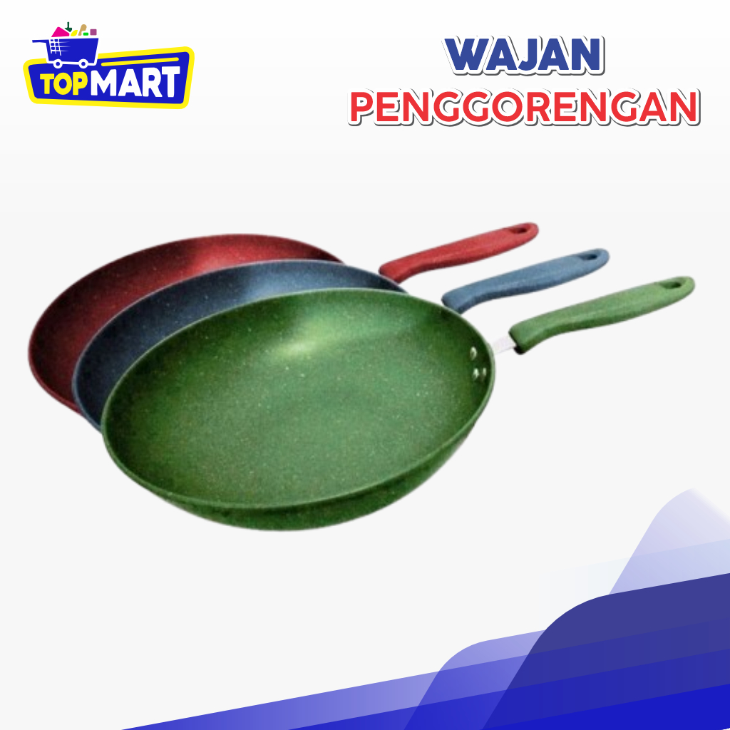 TOPMART - Teflon Enamel Frypan 32cm - Panci Wajan Penggorengan Wajan Penggorengan Teflon Wok 32cm