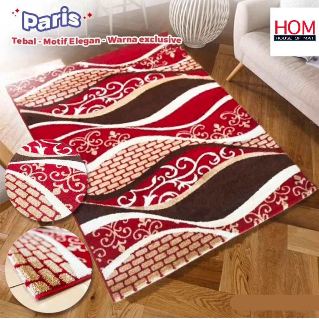 [HOM RUGS] KARPET PERMADANI PARIS 105x150 / KARPET PARIS MOTIF BUNGA  / KARPET TEBAL PREMIUM PARIS