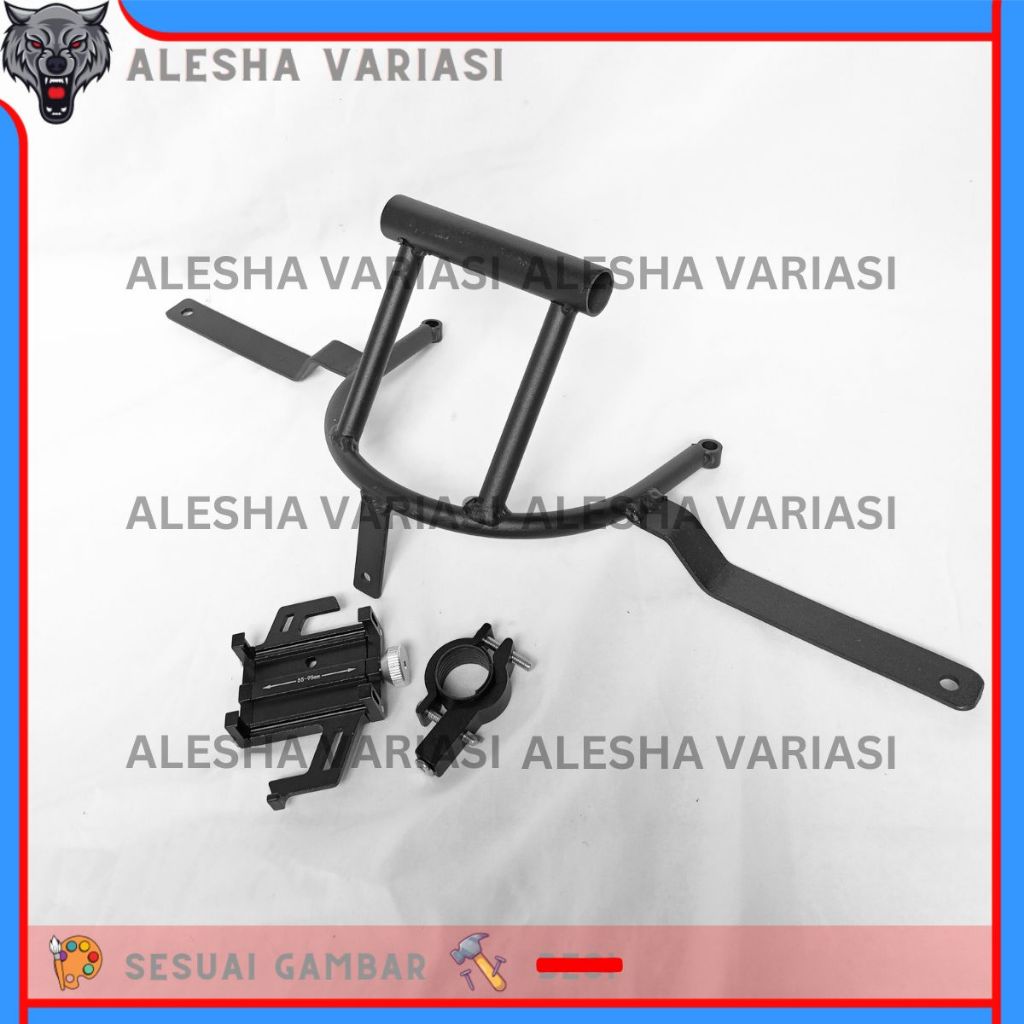 PAKET HOLDER HP YAMAHA NMAX PEGANGAN DUDUKAN HANDPHONE BRACKET SEPEDA MOTOR ALUMUNIUM V2 DUDUKAN HAN
