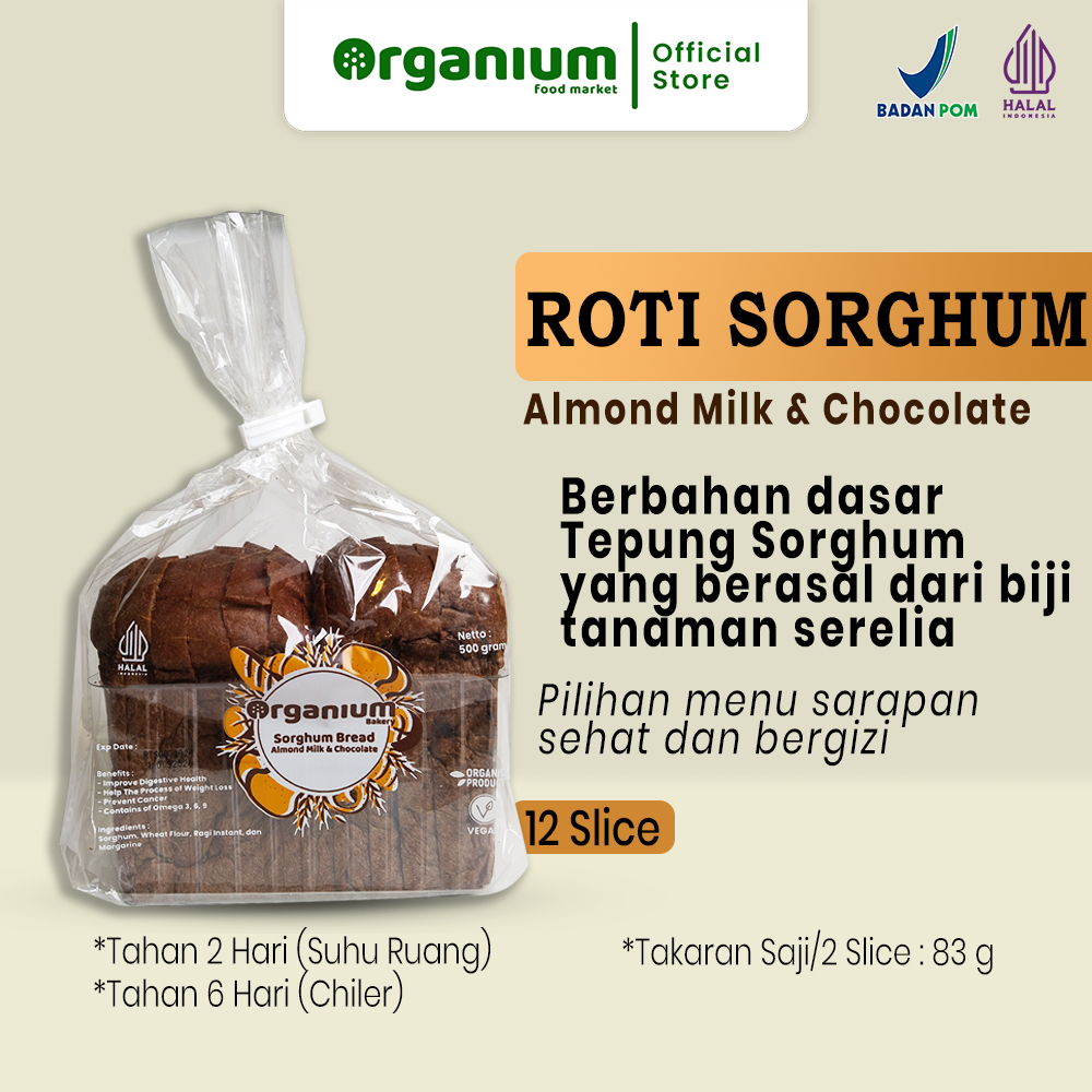 

Organium Chocolate Bread Sorghum , Roti Sorgum Coklat - 500g