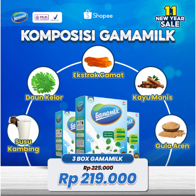 

PAKET 3 BOX SUSU KESEHATAN GAMAMILK - Atasi Masalah Tulang dan Sendi Serta Mencegah Osteoporosis