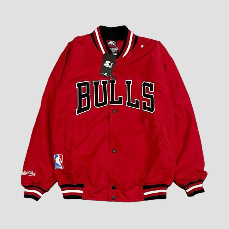 Varsity Series Jaket Bulls Casual Vintage Keren Pria Wanita