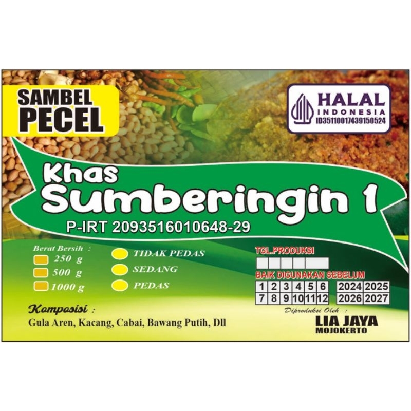 

Halal Sambel Pecel Khas Sumberingin 1