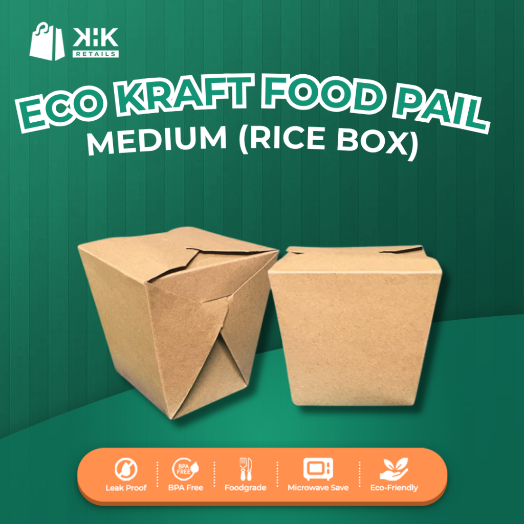 ECO KRAFT FOOD PAIL M (Medium)rice box 100pcs/pack