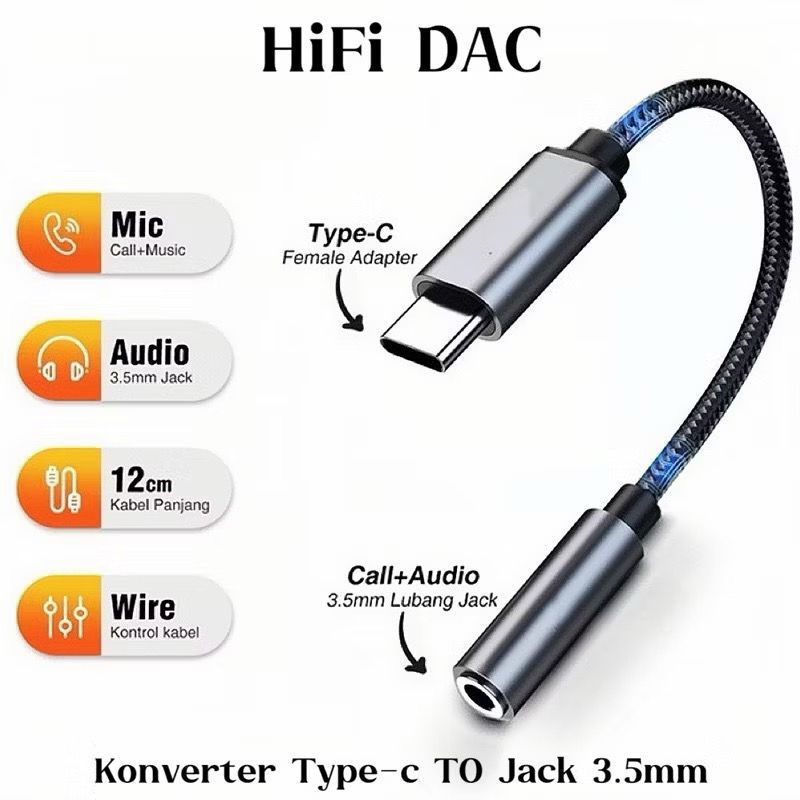 RJ1 Konverter Adapter DAC Type C to Jack 3.5mm Female