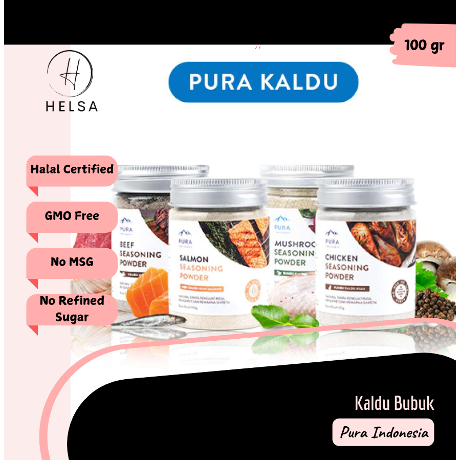 

Pura Kaldu Asli | Bumbu Kaldu Salmon (100gr/20gr) - Salmon Seasoning Powder - Kaldu MPASI NON MSG Tanpa Gula