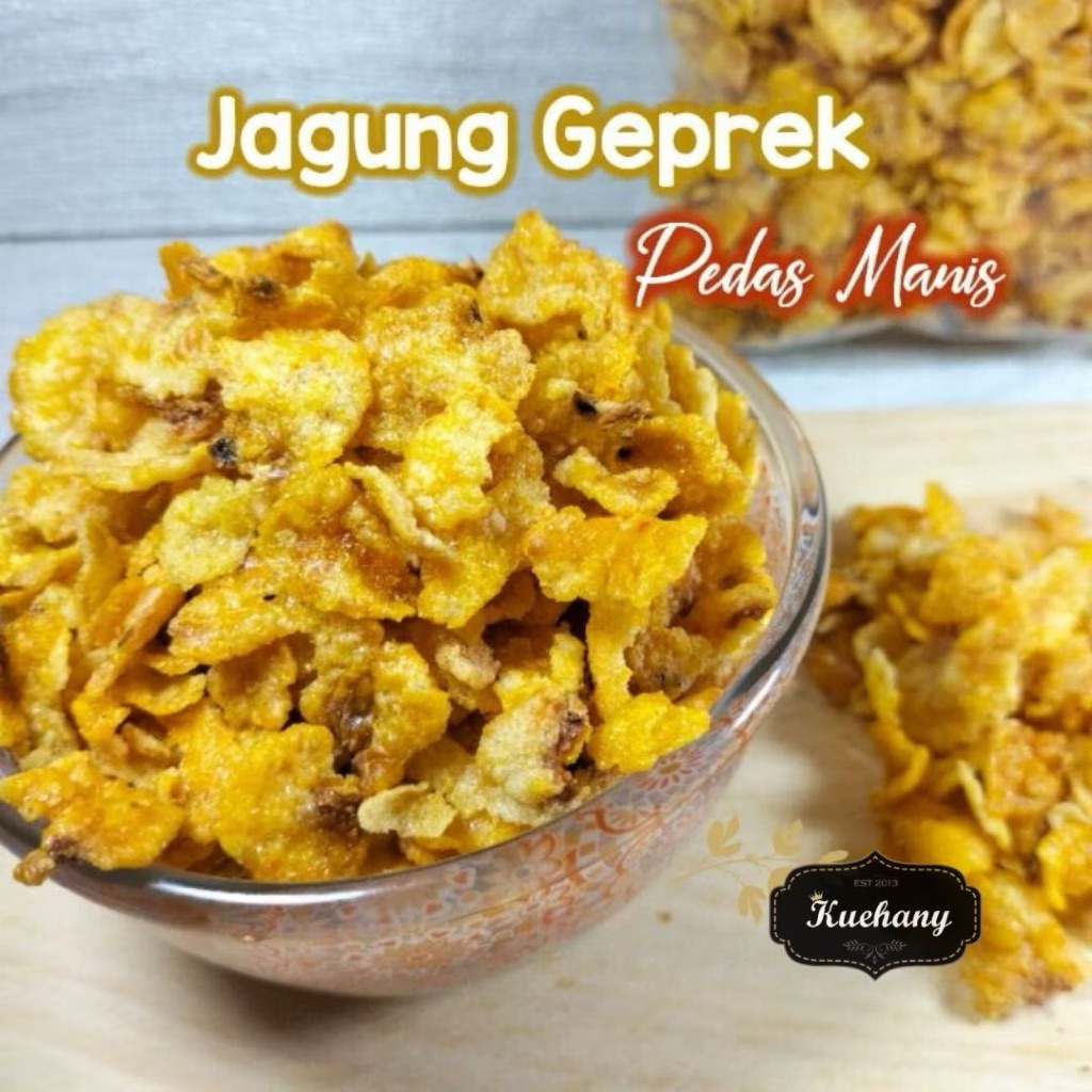 

JAGUNG GEPREK 5kg / RASA PEDAS MANIS / Emping Jagung / Cemilan / Snack kiloan / Kue kering