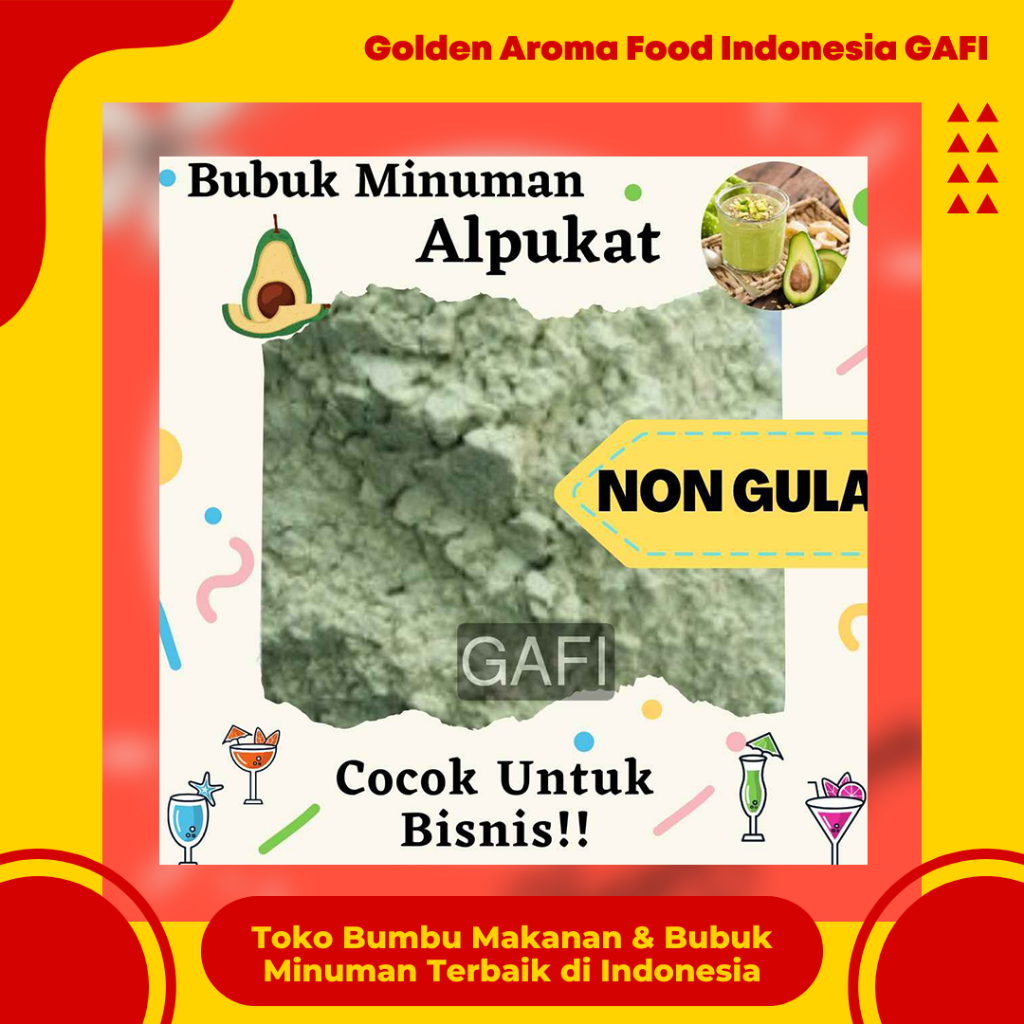 

GAFI Food Bubuk Minuman Rasa Alpukat NON GULA 1 Kg Enak Murah Halal, Avocado SUGAR FREE Drink Powder 1Kg