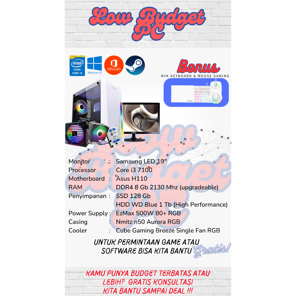 CPU Gaming Murah Core i3 7100