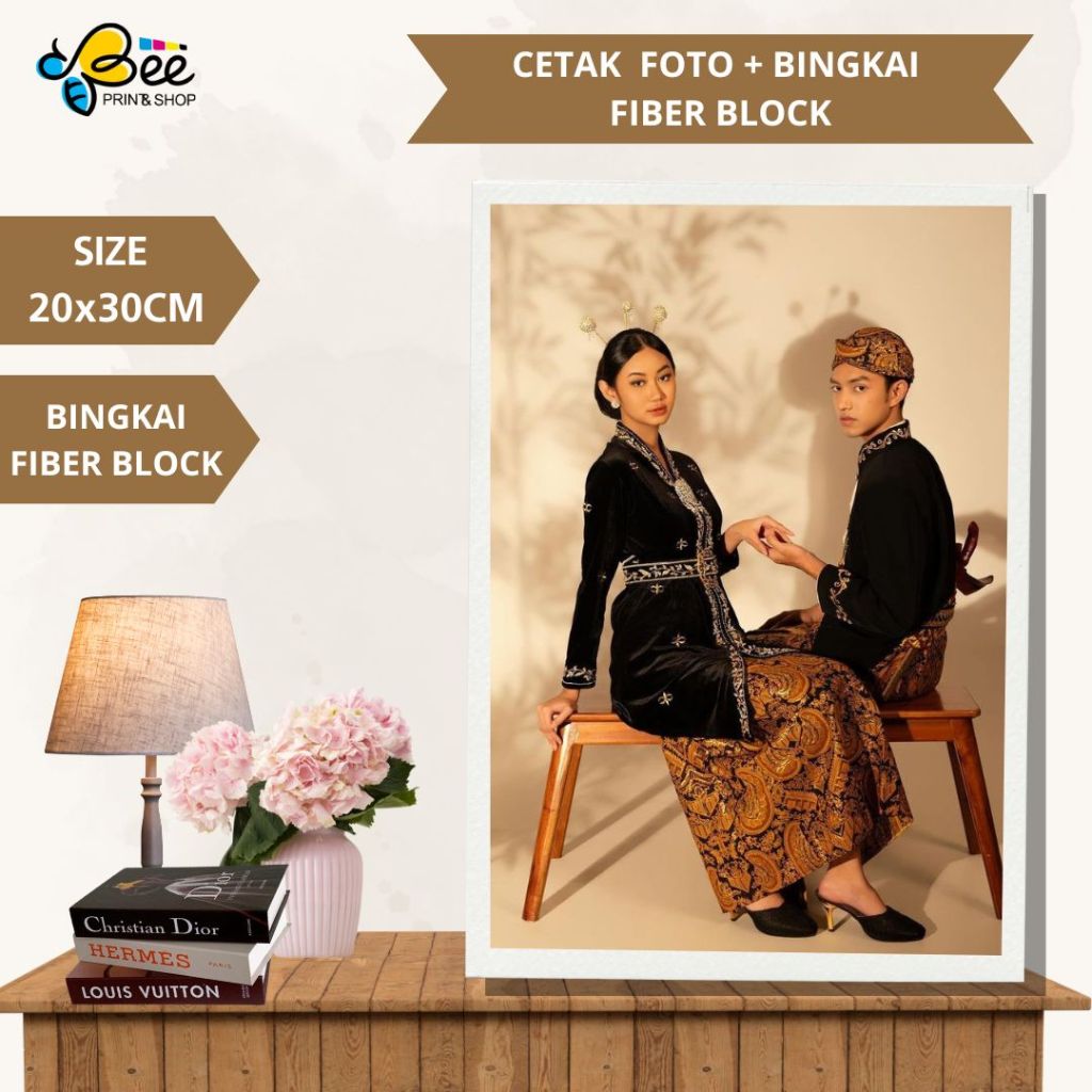 CETAK FOTO 10R 20X30 CM + BINGKAI FIBER BLOCK , Cetak Foto Bingkai ,Cetak Foto Custom