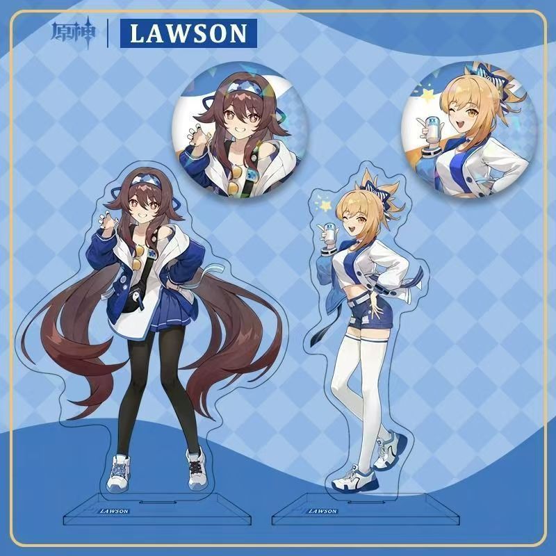 Genshin Impact x Lawson Transparan Bening Koleksi Pajangan Figuran Anime