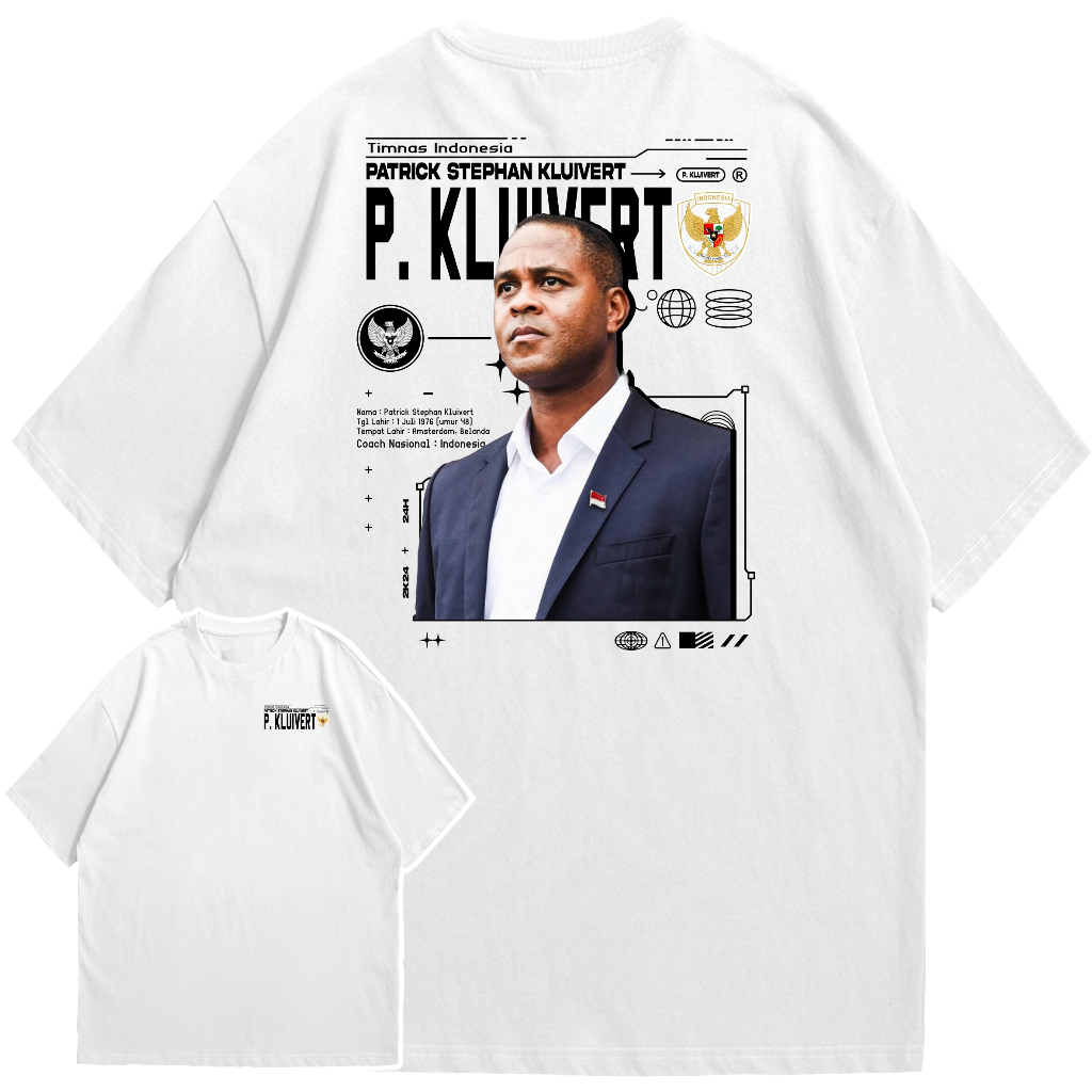 Kaos Patrick Kluivert Head Coach Tshirt Cotton Combed 24s Pria Unisex - Kaos Lengan Pendek - Kaos Pe