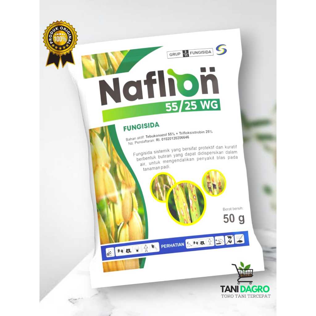Fungisida NAFLION 55/25 WG 12,5 gr - mengatasi 100% Obat Jamur Cacar Daun  Bulai Tanaman seperti nat