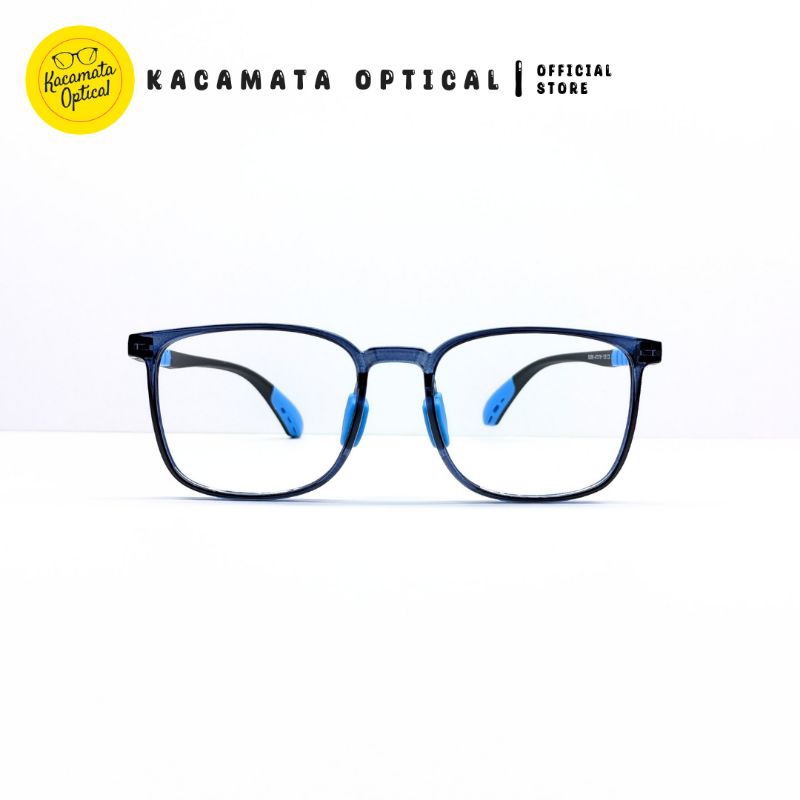 KACAMATA OPTICAL - Frame KIDS KMO5288 Kotak Biru Plastik Lentur