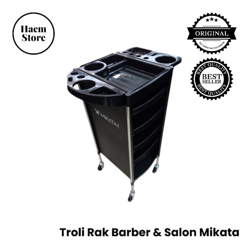 Troli Dorong / Trolley Dorong Barber Mikata Troli Rak Dorong Mikata Barbershop Salon Pangkas Rambut