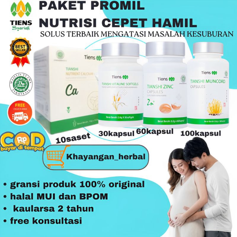 Tiens Paket Program Hamil Promil Nutrisi Cepat Hamil Suami & Istri Kemandulan Herbal