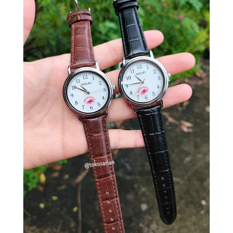 Jam Tangan Halei 496M Original Bergaransi Jam Tangan Kulit Pria