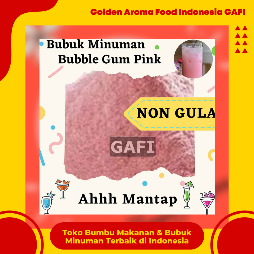 

Bubuk Minuman Rasa BUBBLE GUM PINK NON GULA Premium Ukuran 1 Kg Best Seller Lezat Mantap Murah