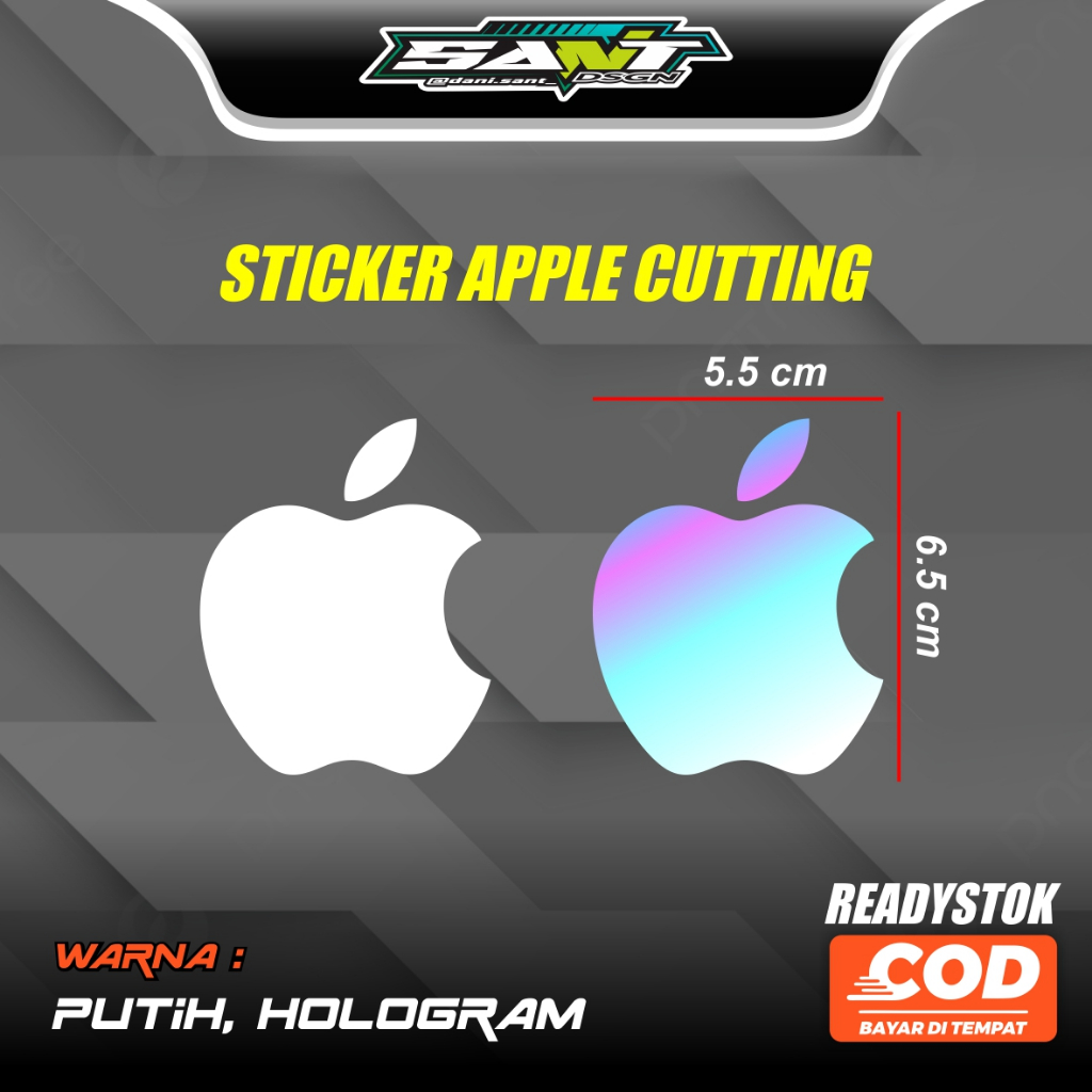 

sticker kaca cutting apple