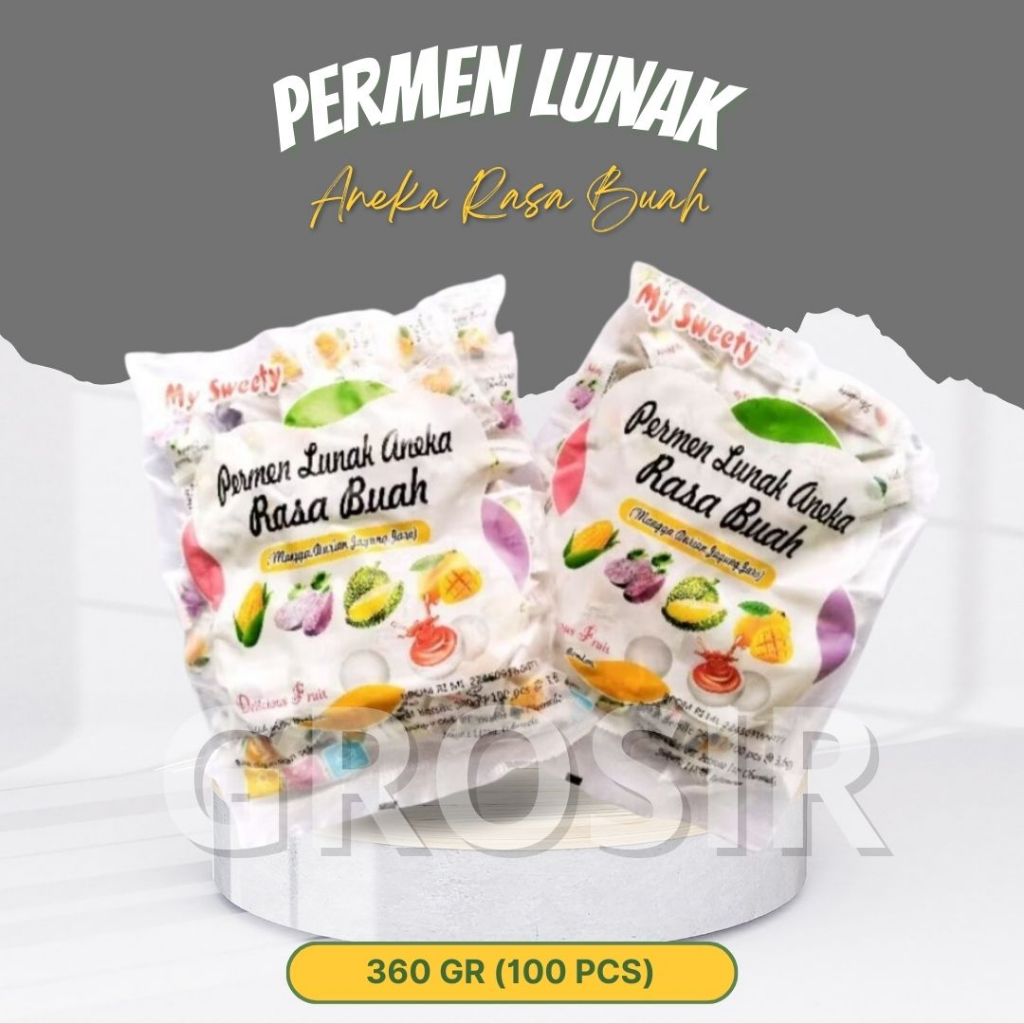 

My Sweety Permen Lunak Aneka Rasa Buah 360gr (Isi 100 pcs) Halal