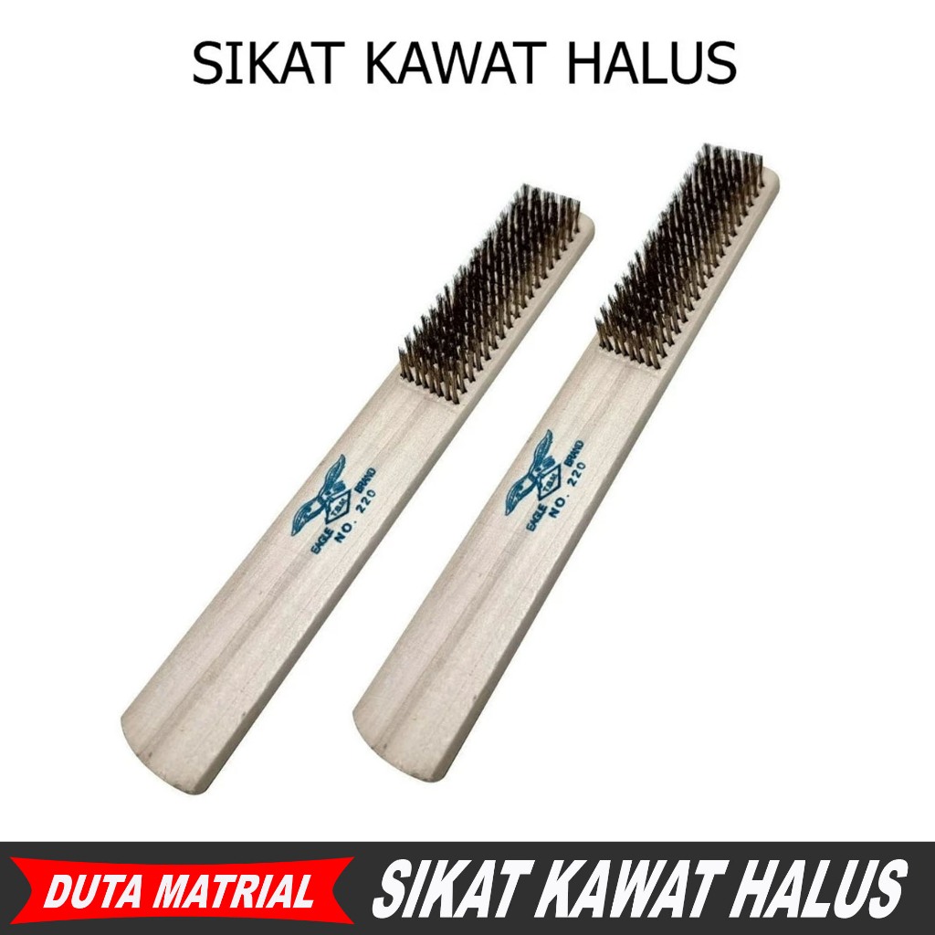 Eagle Sikat Kawat Kuningan Halus 8 Baris Gagang Kayu / Sikat Kawat Lembut