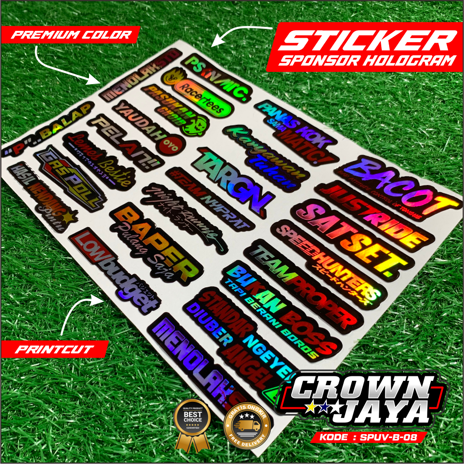 (Ready) Stiker Sponsor Pack Motor Balap Racing Hologram Stiker Cutting Pack Racing Isi 25Pcs - SPUV