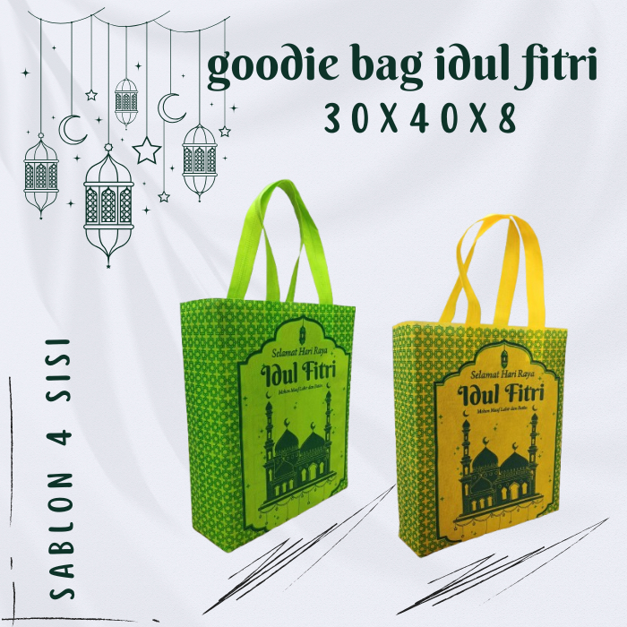 

LUSINAN ( 12pcs ) tas goodiebag lebaran uk. 30x40 tas hampres idul fitri NEW