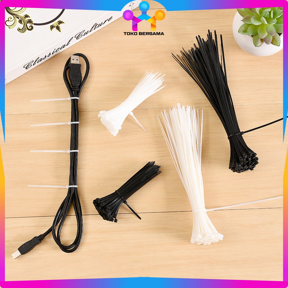 

Cable Tie Warna Hitam Putih Ukuran 10CM / 15CM / 20CM Serbaguna / Kabel Ties Ikat Tali Serut Multifungsi Toko Bersama C1119