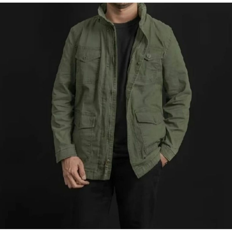 Jaket Parka Pria Grge Hidden Hood Military - Jacket Outdoor Pria
