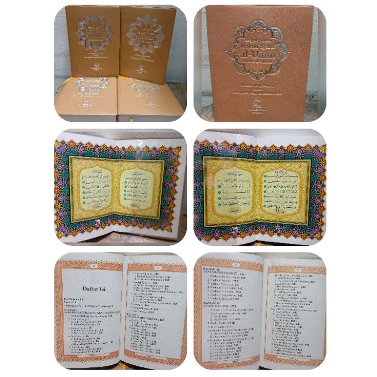 Majmu' Syarif Al-UMM Arab-Latin-Terjemah Besar dan Kecil Lis Coklat Cover Kalep 512 dan 608 Halaman