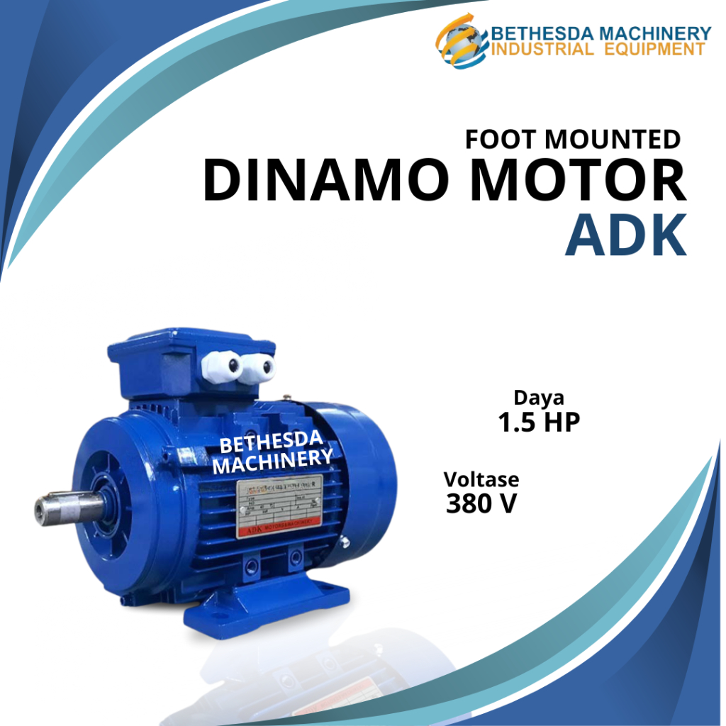 Dinamo 1.5 HP 3 Phase ADK Motor Dinamo Penggerak 380/220V