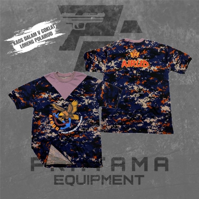 KAOS DALAM V COKLAT LORENG AIRUD / KAOS DALAM LORENG AIRUD / KAOS DALAM