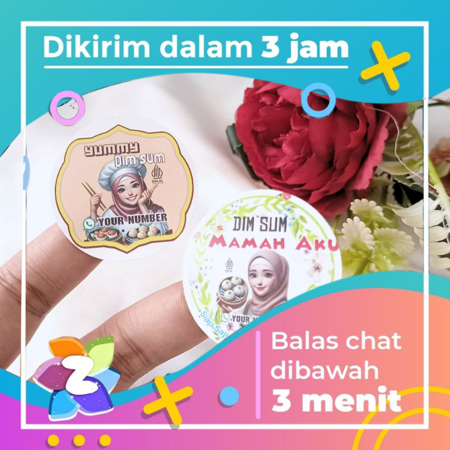 

Zennida Sticker Print Dimsum Bentuk Bulat Free Desain Cetak Stiker Tema Dim Sum Custom Nama Uk.Kecil