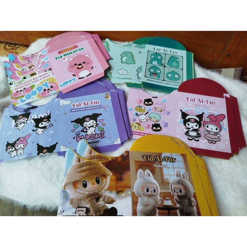 

PAKET USAHA AMPLOP LEBARAN GAMBAR KARTUN LABUBU KUROMI isi 100pcs bisa mix