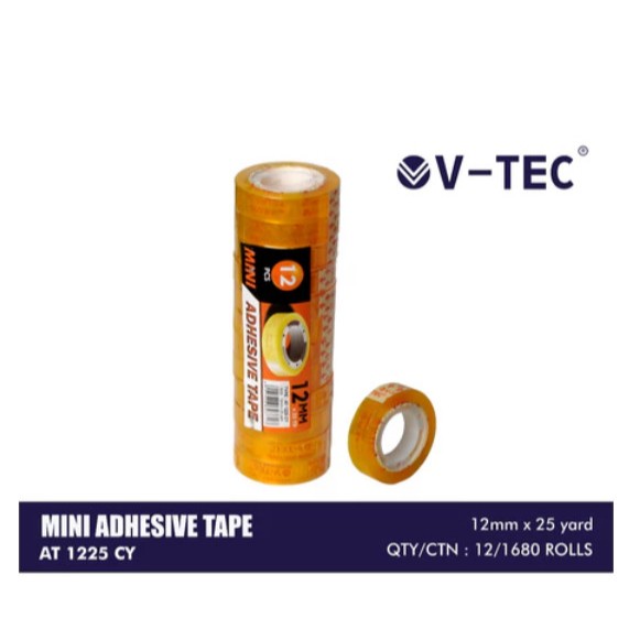 

V-TEC ISOLASI / SELOTIP TAPE BENING KECIL 12 mm x 12 25 yard - 1 slop isi 12pcs