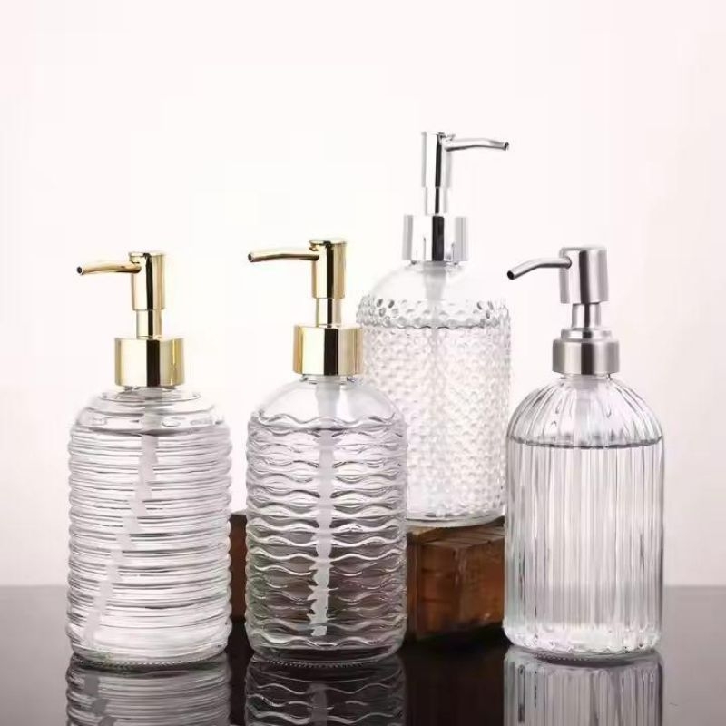 Botol Kaca Sabun Pump Bening Soap Dispenser Aesthetic Wadah Shampo Souvenir