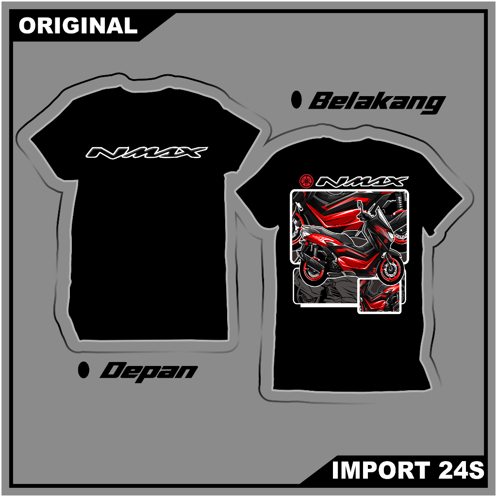 V2 KAOS MOTOR NMAX MERAH V2 TSHIRT MOTOR DISTRO  SUNMORI MODIFIKASI OUTFIT RIDER PRIA WANITA BAJU OT