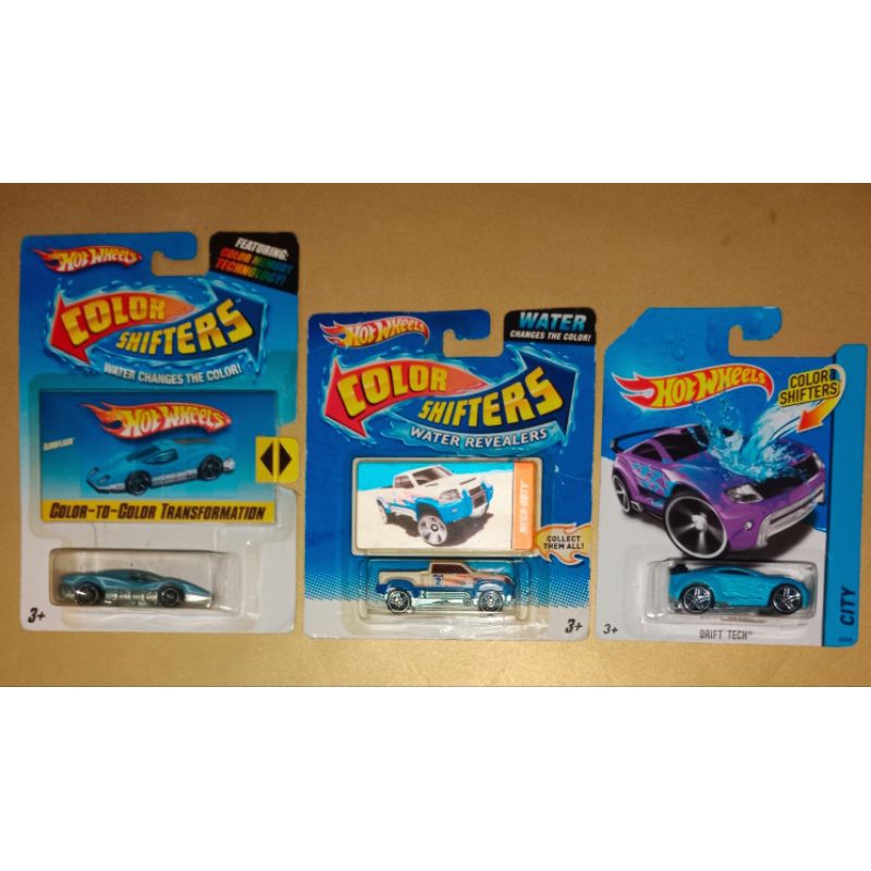 COLOR SHIFTERS - Hot Wheels Color Shifters Aeroflash, Mega Duty & Drift Tech