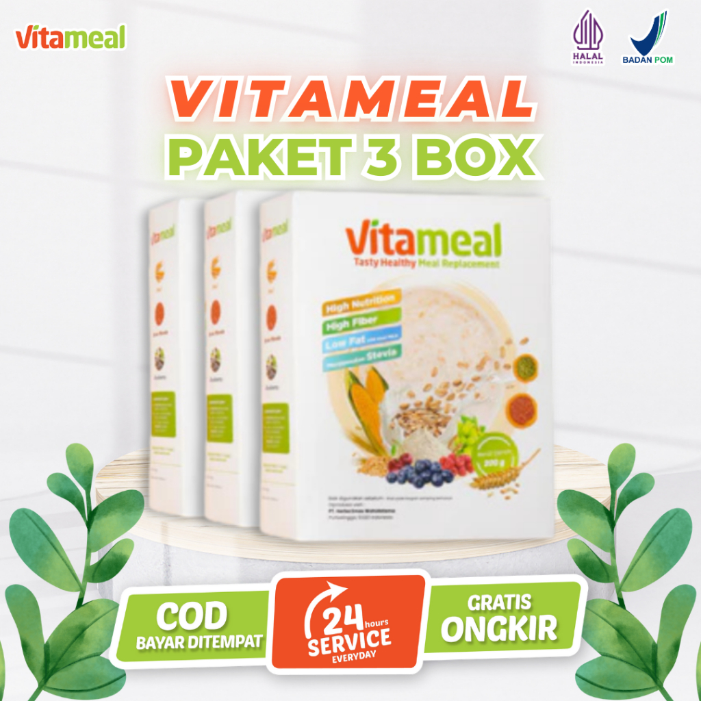 

Vitameal - Paket 3 Box Sereal Alami Pilihan Cerdas untuk Diet dan Gula Darah Stabil