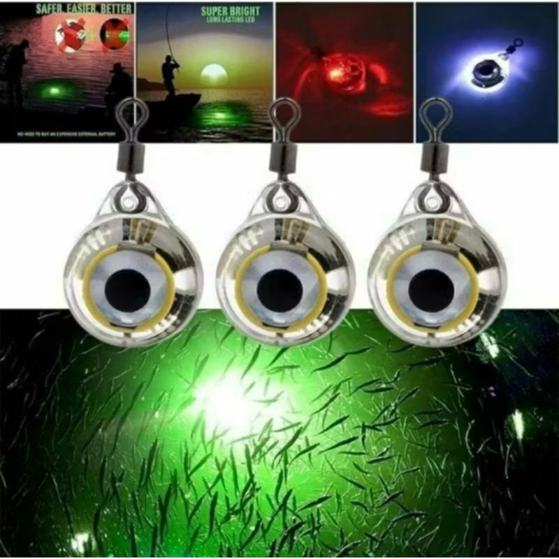 Mata Ikan Menyala KEDIP untuk Jigging - esca eye Led - Umpan Jigging Malam - mata ikan LED - metal j