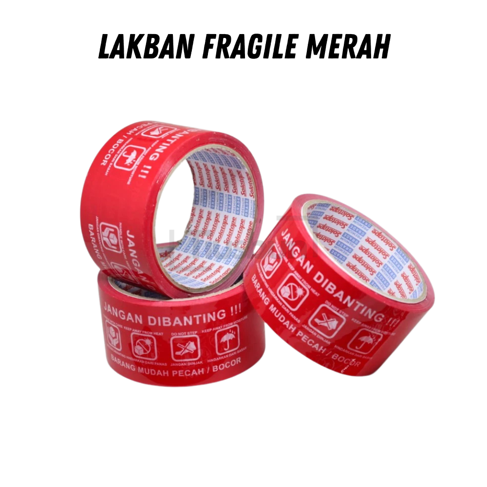

[COD] LAKBAN FRAGILE / ISOLASI JANGAN DIBANTING / WARNA MERAH TERBARU