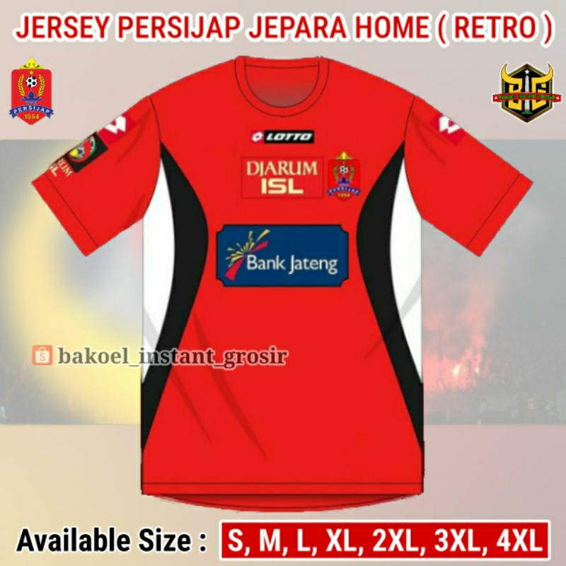 Jersey PERSIJAP Jepara Home 2010 Jarum ISL Merah RETRO Full PRINTING atau Full BORDIR