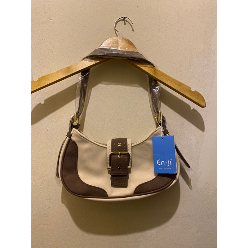 tas shoulder bag enji cream coklat