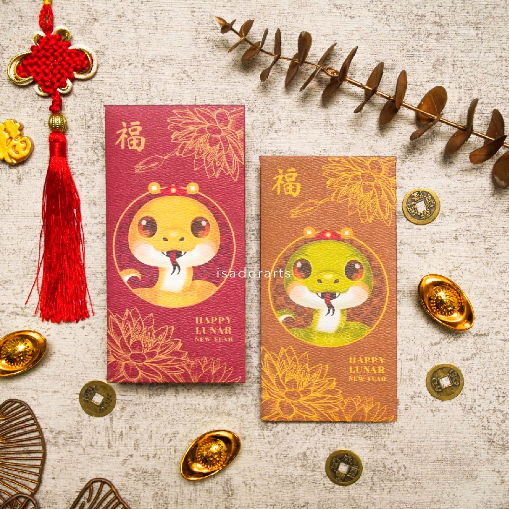 

10pcs Angpao Imlek Premium 2025 Ular Snake Hong Bao Amplop Uang Angpau Sincia CNY - Long