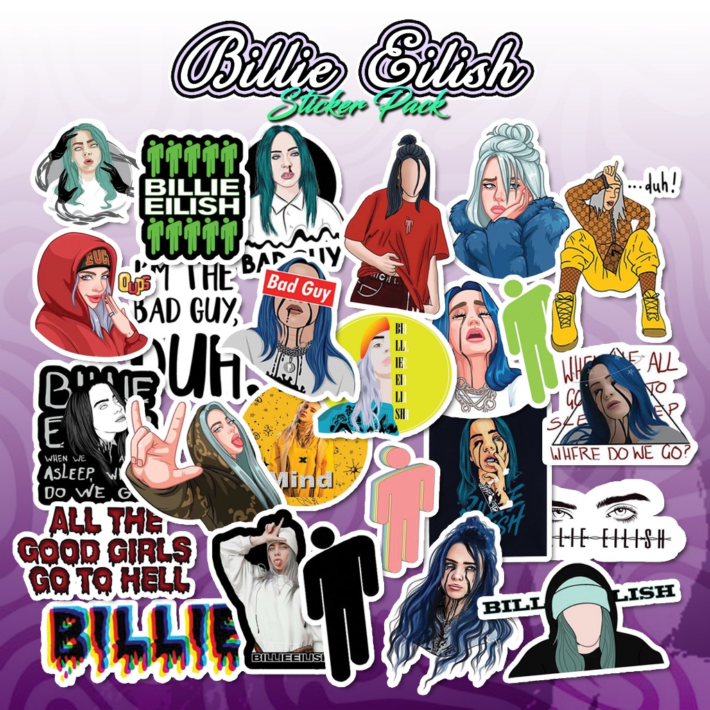 

25pcs Stiker BILLIE EILISH Artist Pack | Stiker Anti Air Anti Luntur | Sticker Aesthetic HP Laptop