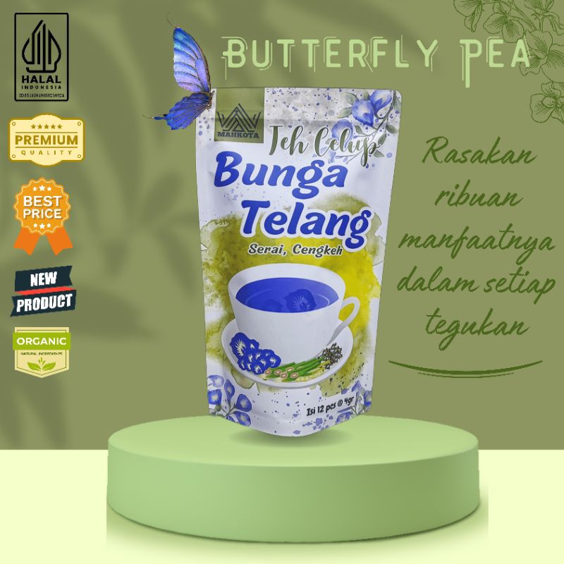 

BungaTelang. Teh Celup Bunga Telang Serai Cengkeh. Isi 12pcs