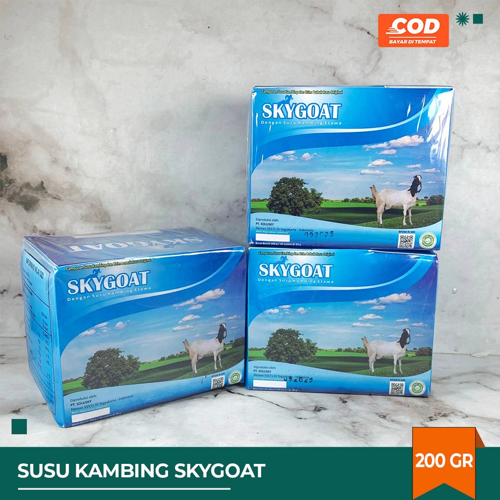 

Skyogat susu kambing etawa 1 BOX 10 sachet / Skygoat Susu Kambing Etawa Murni 10 Sachet per BOX