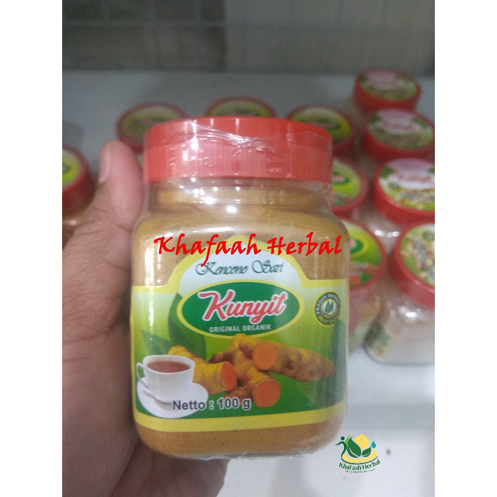 

Kunyit Bubuk Original Organik Kencono Sari 100gram Asli Original Mengobati maag pada lambung, Melancarkan haid