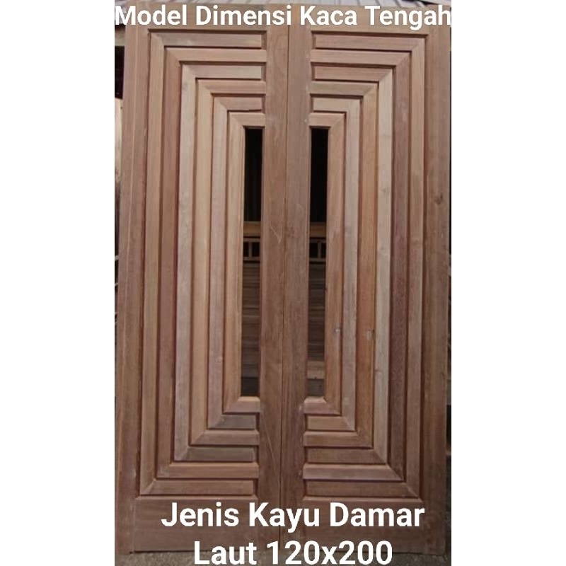 Pintu Kuputalung Buka 2 Model Dimensi Jenis Kayu Damar Laut uk.120x200