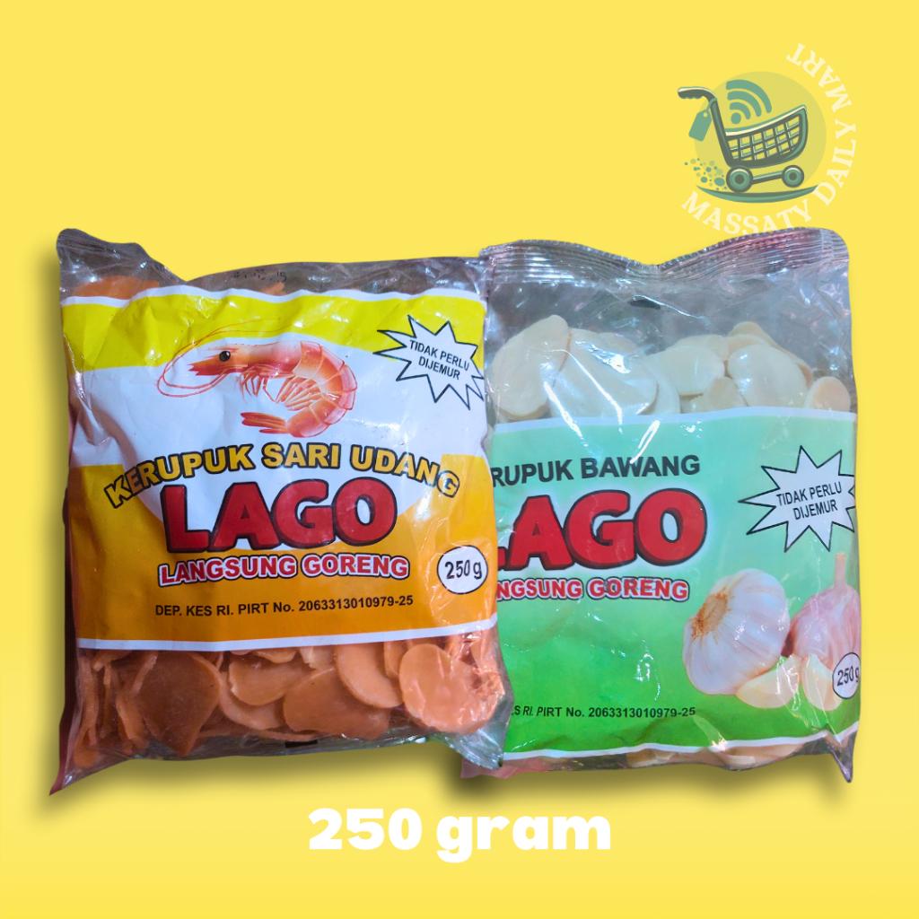 

KERUPUK MENTAH LAGO UDANG DAN BAWANG KECIL UKURAN 250GRAM